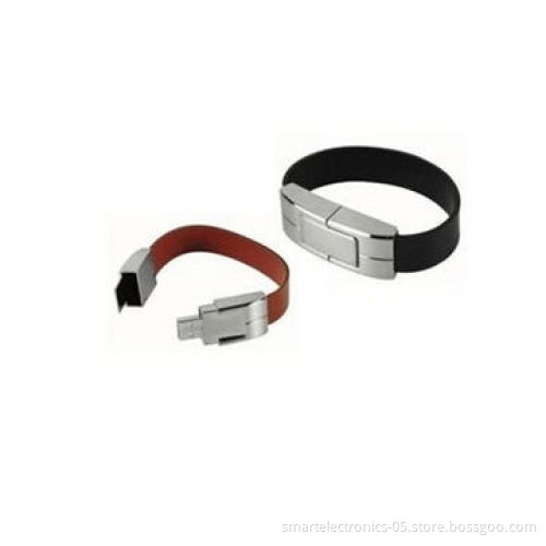 Leather bracelet USB flash drives, black/brown color, free logo printing, package, custom accepted